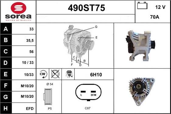 STARTCAR 490ST75 - Ģenerators adetalas.lv