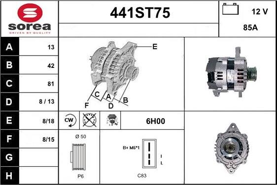 STARTCAR 441ST75 - Ģenerators adetalas.lv