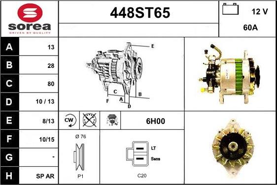 STARTCAR 448ST65 - Ģenerators adetalas.lv