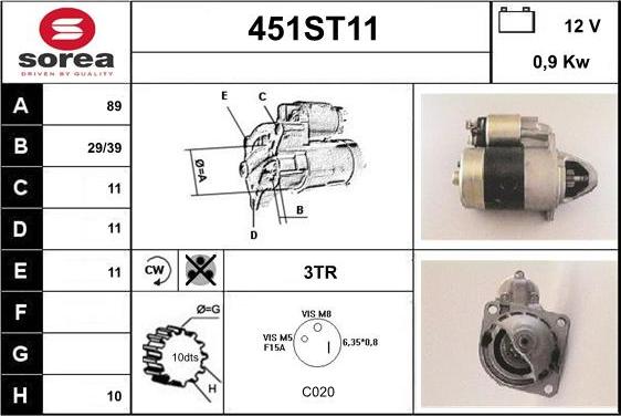 STARTCAR 451ST11 - Starteris adetalas.lv