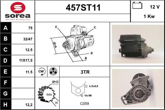 STARTCAR 457ST11 - Starteris adetalas.lv