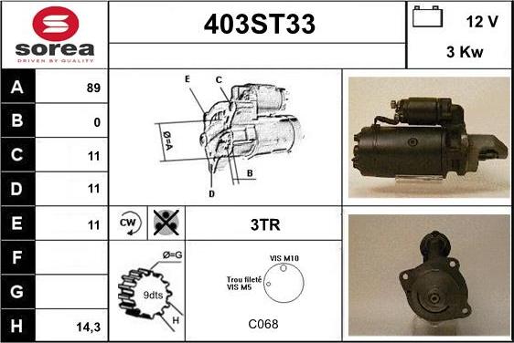 STARTCAR 403ST33 - Starteris adetalas.lv