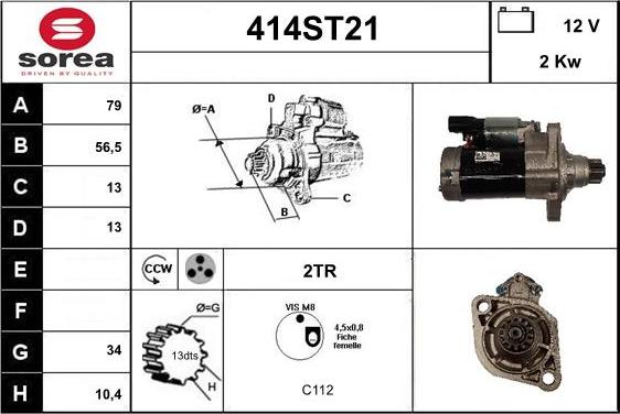 STARTCAR 414ST21 - Starteris adetalas.lv