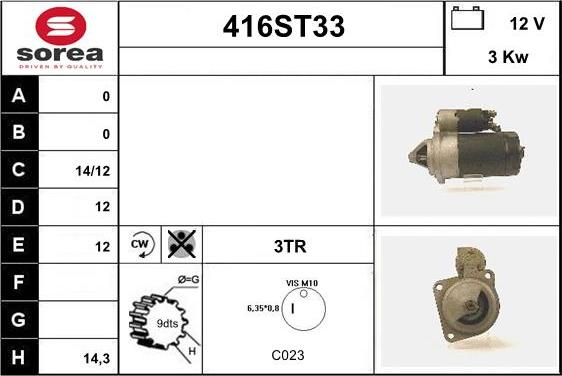 STARTCAR 416ST33 - Starteris adetalas.lv