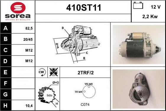 STARTCAR 410ST11 - Starteris adetalas.lv