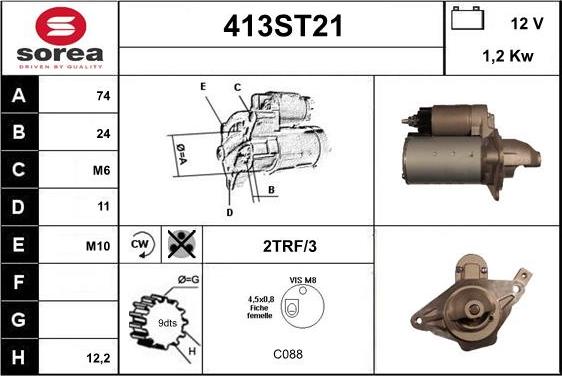 STARTCAR 413ST21 - Starteris adetalas.lv