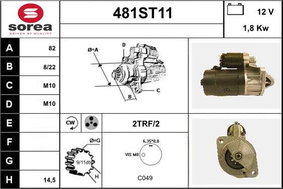 STARTCAR 481ST11 - Starteris adetalas.lv