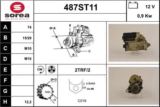 STARTCAR 487ST11 - Starteris adetalas.lv