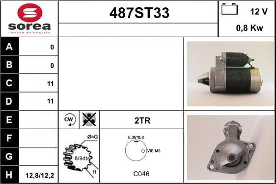 STARTCAR 487ST33 - Starteris adetalas.lv