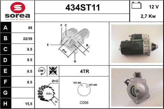 STARTCAR 434ST11 - Starteris adetalas.lv