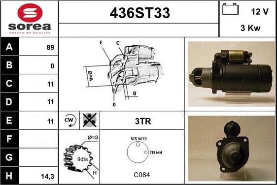 STARTCAR 436ST33 - Starteris adetalas.lv