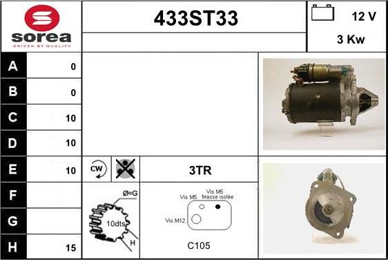 STARTCAR 433ST33 - Starteris adetalas.lv