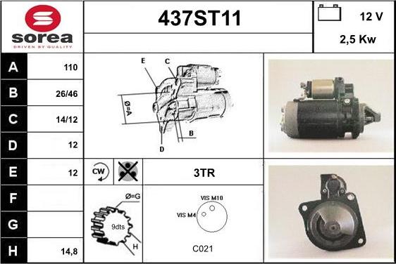 STARTCAR 437ST11 - Starteris adetalas.lv