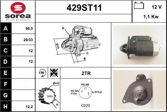 STARTCAR 429ST11 - Starteris adetalas.lv