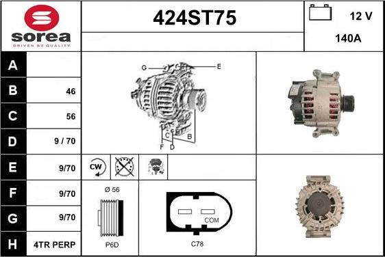 STARTCAR 424ST75 - Ģenerators adetalas.lv