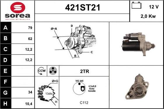 STARTCAR 421ST21 - Starteris adetalas.lv