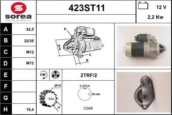 STARTCAR 423ST11 - Starteris adetalas.lv