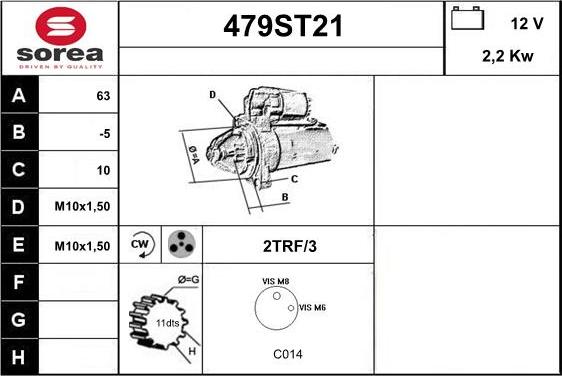 STARTCAR 479ST21 - Starteris adetalas.lv