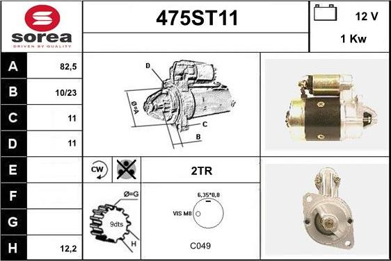 STARTCAR 475ST11 - Starteris adetalas.lv