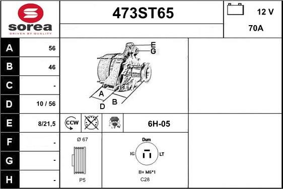 STARTCAR 473ST65 - Ģenerators adetalas.lv