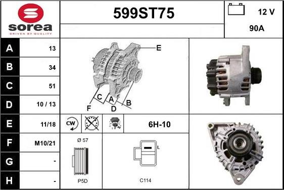 STARTCAR 599ST75 - Ģenerators adetalas.lv