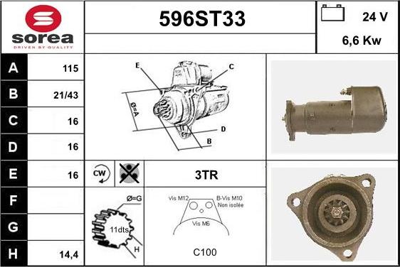 STARTCAR 596ST33 - Starteris adetalas.lv