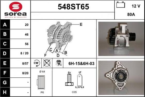 STARTCAR 548ST65 - Ģenerators adetalas.lv