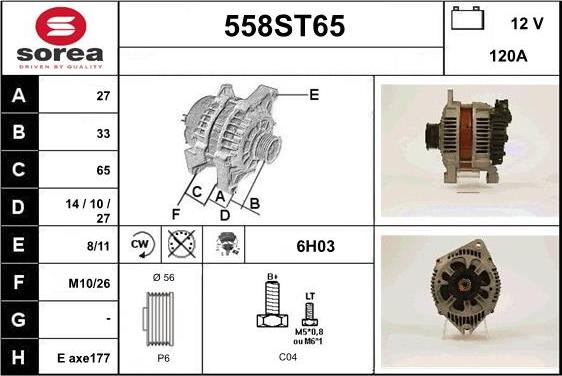 STARTCAR 558ST65 - Ģenerators adetalas.lv