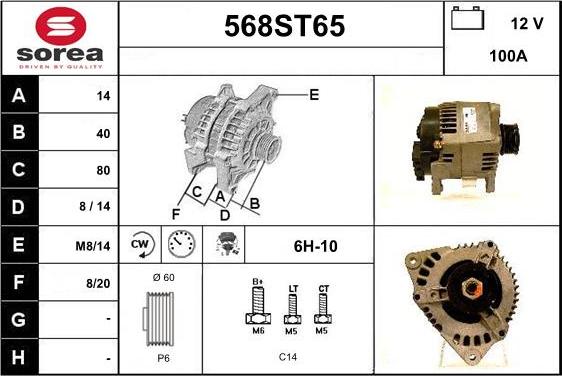 STARTCAR 568ST65 - Ģenerators adetalas.lv