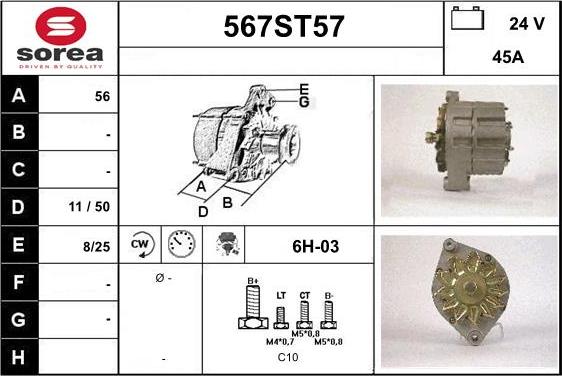 STARTCAR 567ST57 - Ģenerators adetalas.lv