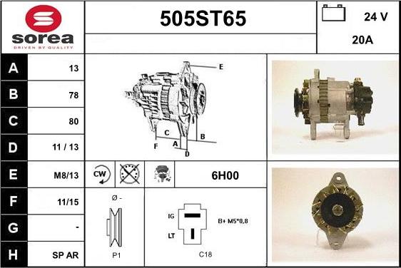 STARTCAR 505ST65 - Ģenerators adetalas.lv