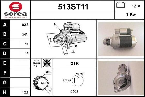 STARTCAR 513ST11 - Starteris adetalas.lv