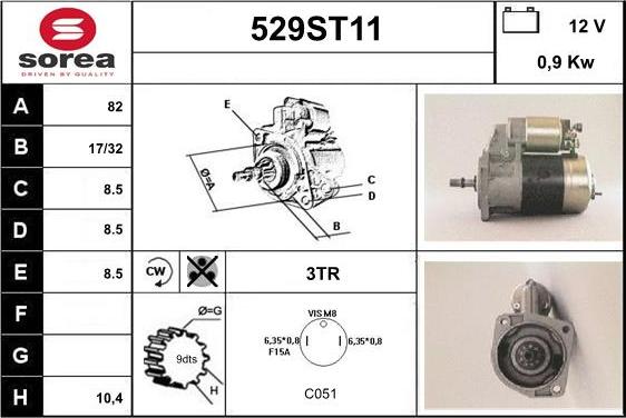 STARTCAR 529ST11 - Starteris adetalas.lv