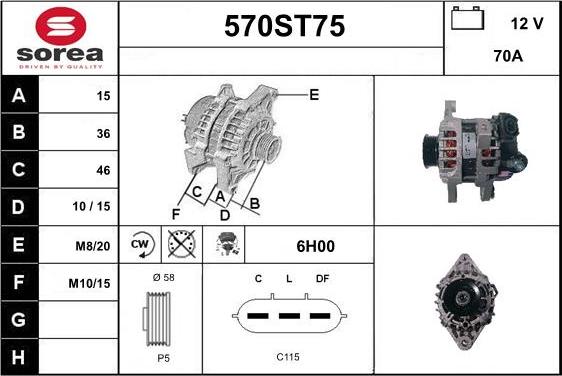 STARTCAR 570ST75 - Ģenerators adetalas.lv