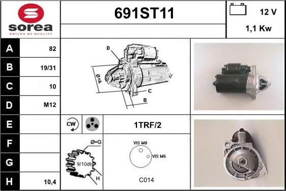 STARTCAR 691ST11 - Starteris adetalas.lv