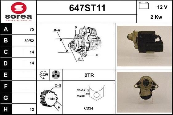 STARTCAR 647ST11 - Starteris adetalas.lv