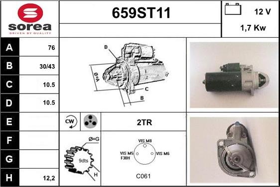 STARTCAR 659ST11 - Starteris adetalas.lv