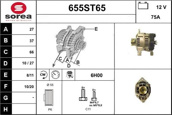 STARTCAR 655ST65 - Ģenerators adetalas.lv