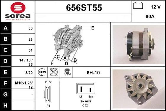 STARTCAR 656ST55 - Ģenerators adetalas.lv