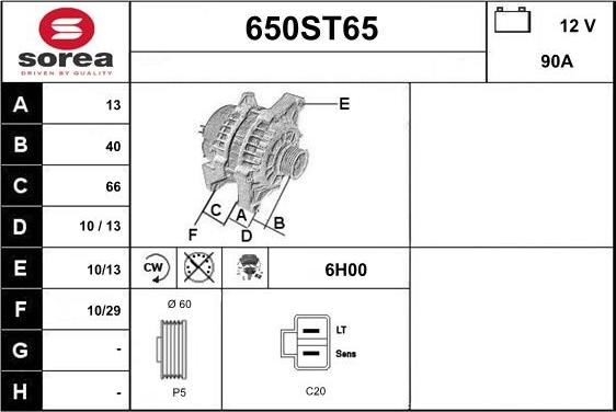 STARTCAR 650ST65 - Ģenerators adetalas.lv