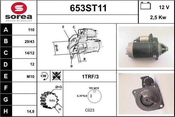 STARTCAR 653ST11 - Starteris adetalas.lv