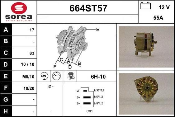 STARTCAR 664ST57 - Ģenerators adetalas.lv