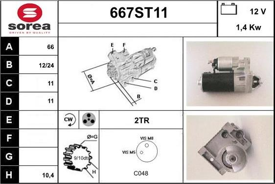 STARTCAR 667ST11 - Starteris adetalas.lv