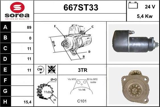 STARTCAR 667ST33 - Starteris adetalas.lv