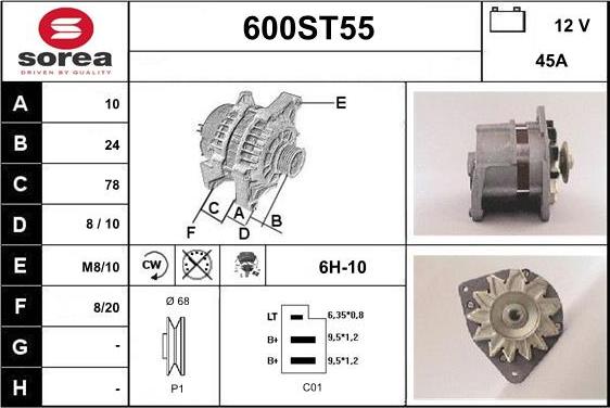 STARTCAR 600ST55 - Ģenerators adetalas.lv