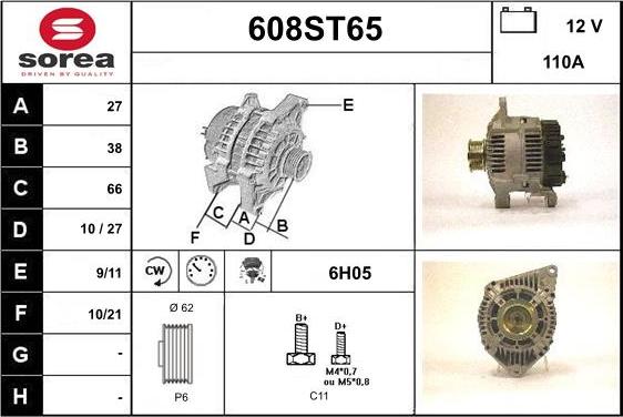 STARTCAR 608ST65 - Ģenerators adetalas.lv