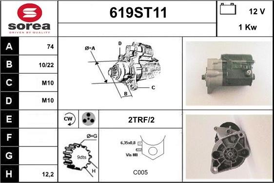 STARTCAR 619ST11 - Starteris adetalas.lv