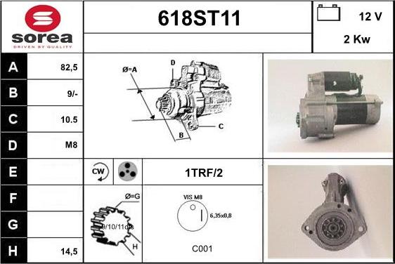 STARTCAR 618ST11 - Starteris adetalas.lv