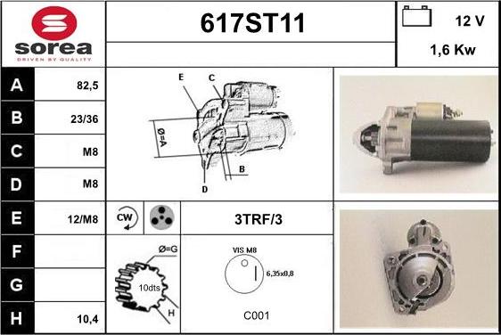 STARTCAR 617ST11 - Starteris adetalas.lv