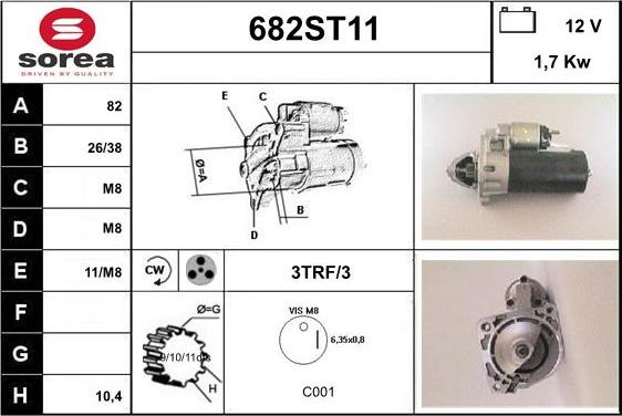 STARTCAR 682ST11 - Starteris adetalas.lv